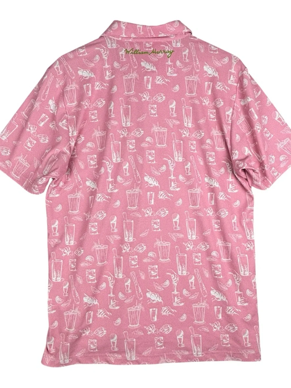 William Murray Shirt Men Medium Pink Minty Fresh Novelty Golf Polo